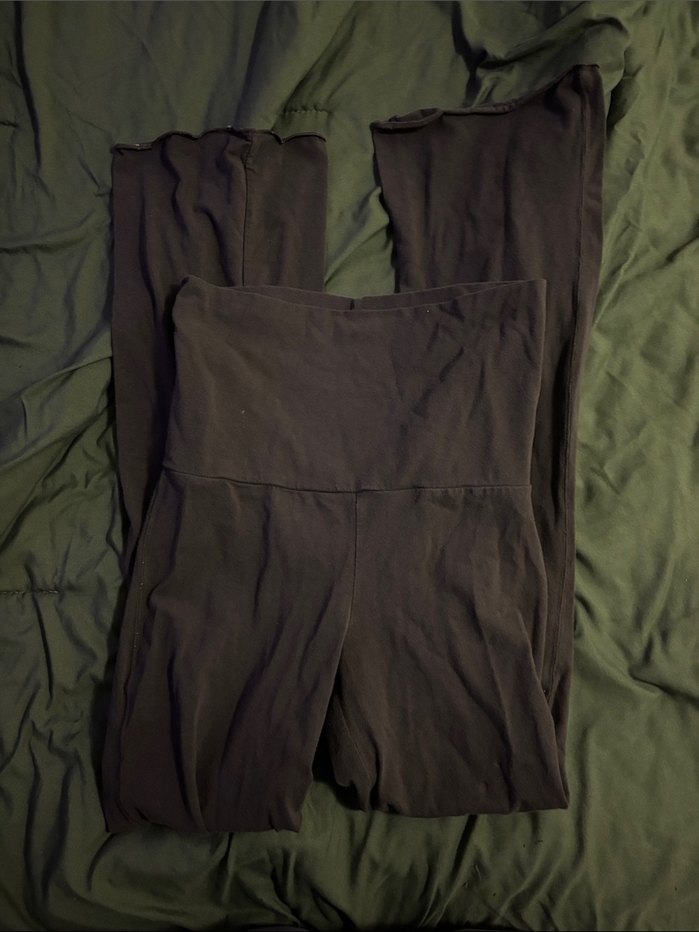 Brown Foldable flare leggings